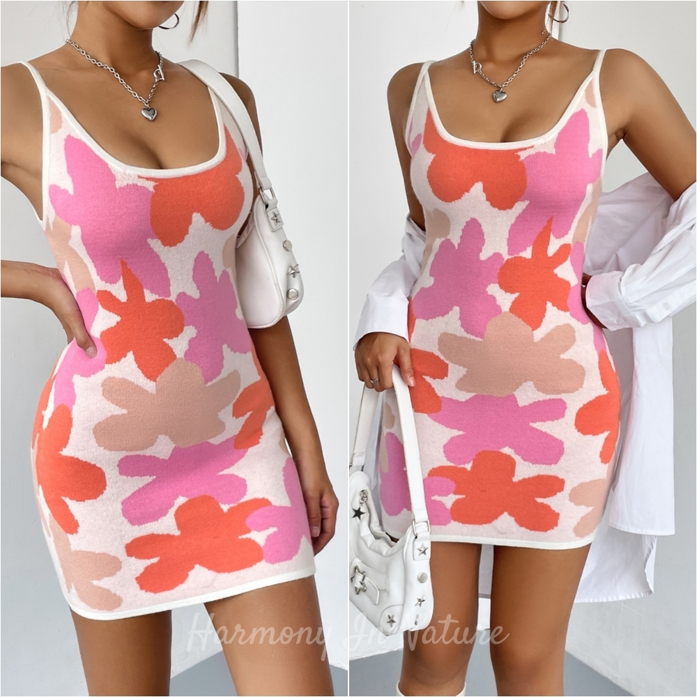 Floral Rush Mini Dress - Sherbet